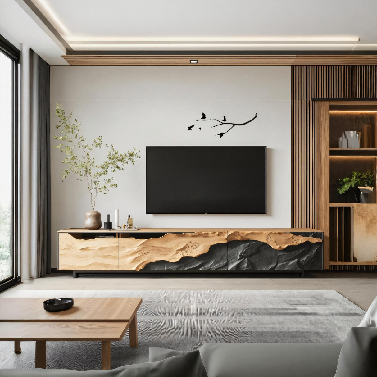 Mid Century TV Console For Modern Living Room