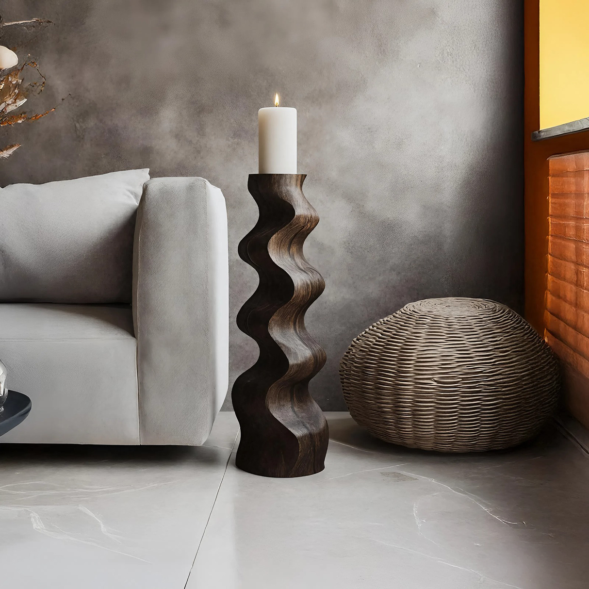 Handcrafted Candle Stand For Furniture Accent Display