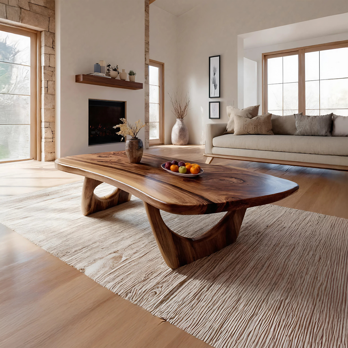 Rustic Solid Wood Coffee Table For Living Room Decor Ideas – ET Woodcrafts