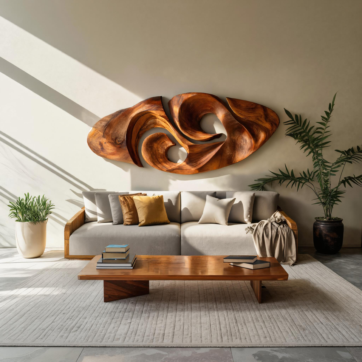 Modern Organic Sculptural Wall Art For Living Room
