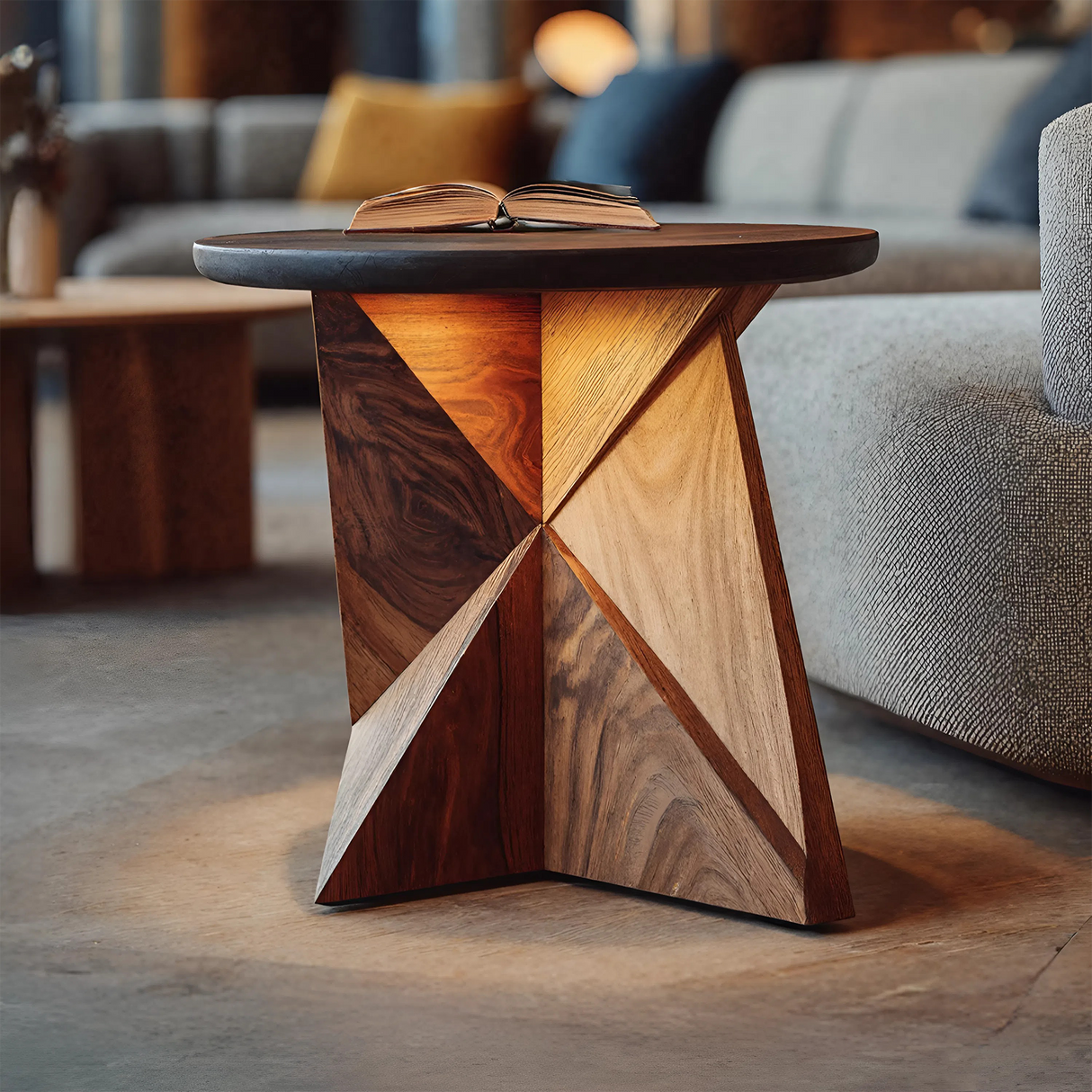 Farmhouse Live Edge Side Table For Natural Interior Decor