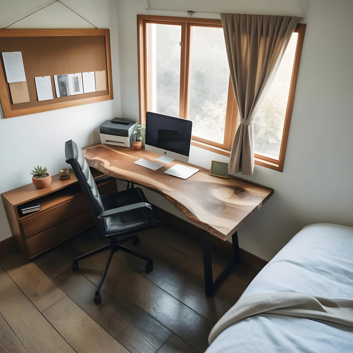 Modern Live Edge Desk For Minimalist Home Office Placement – ET Woodcrafts