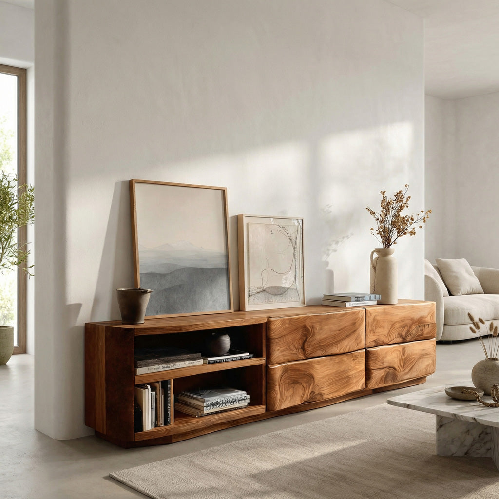Quiet Luxury Low Sideboard Console For Living Room