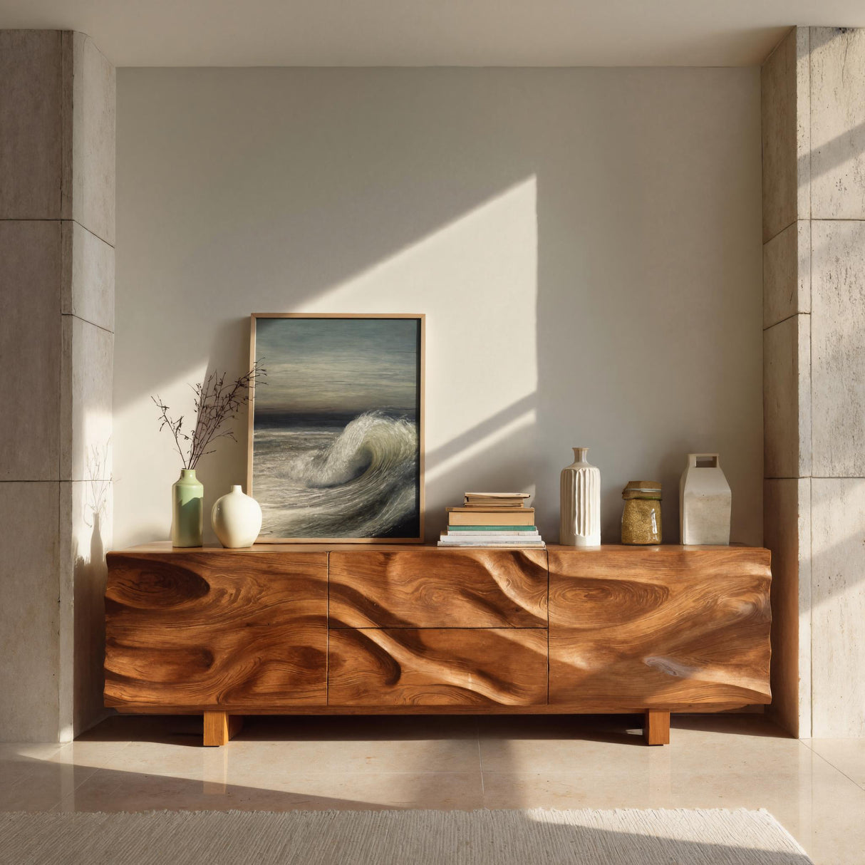 Modern Organic Sideboard Storage Cabinet For Living Room