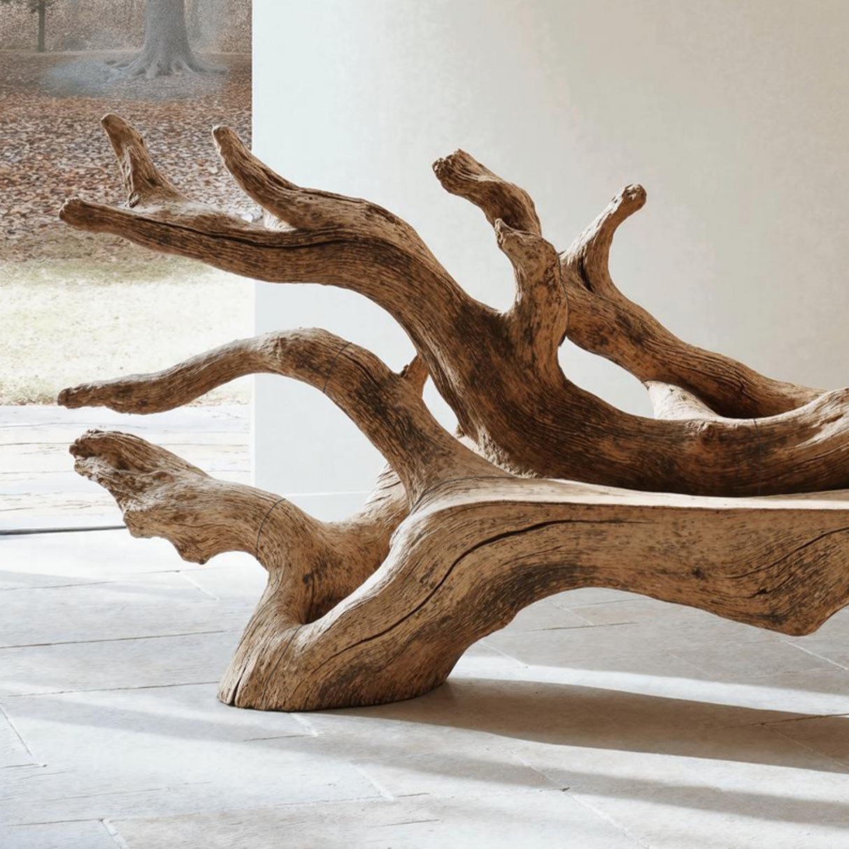 Handcrafted Branch Bench For Versatile Living Room Seating