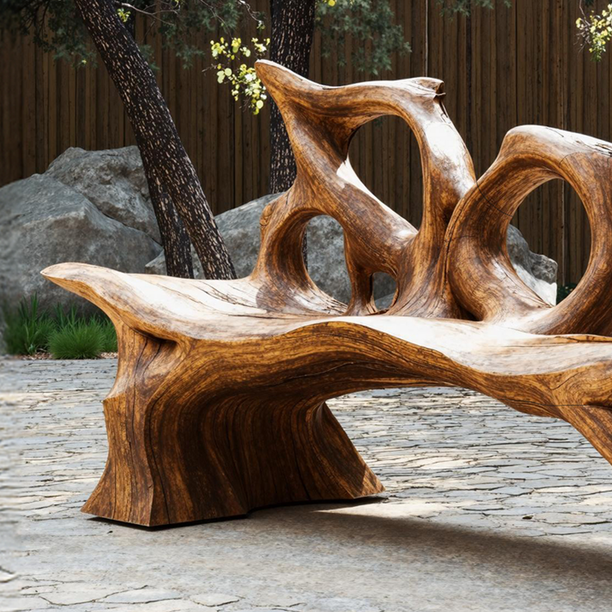 Mid Century Branch Bench Entryway Furniture For Compact Foyers