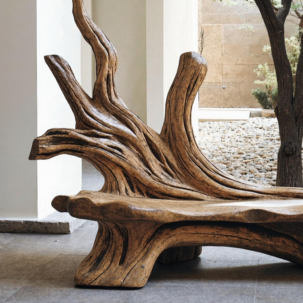 Farmhouse Branch Bench Outdoor Decor For Charming Backyards