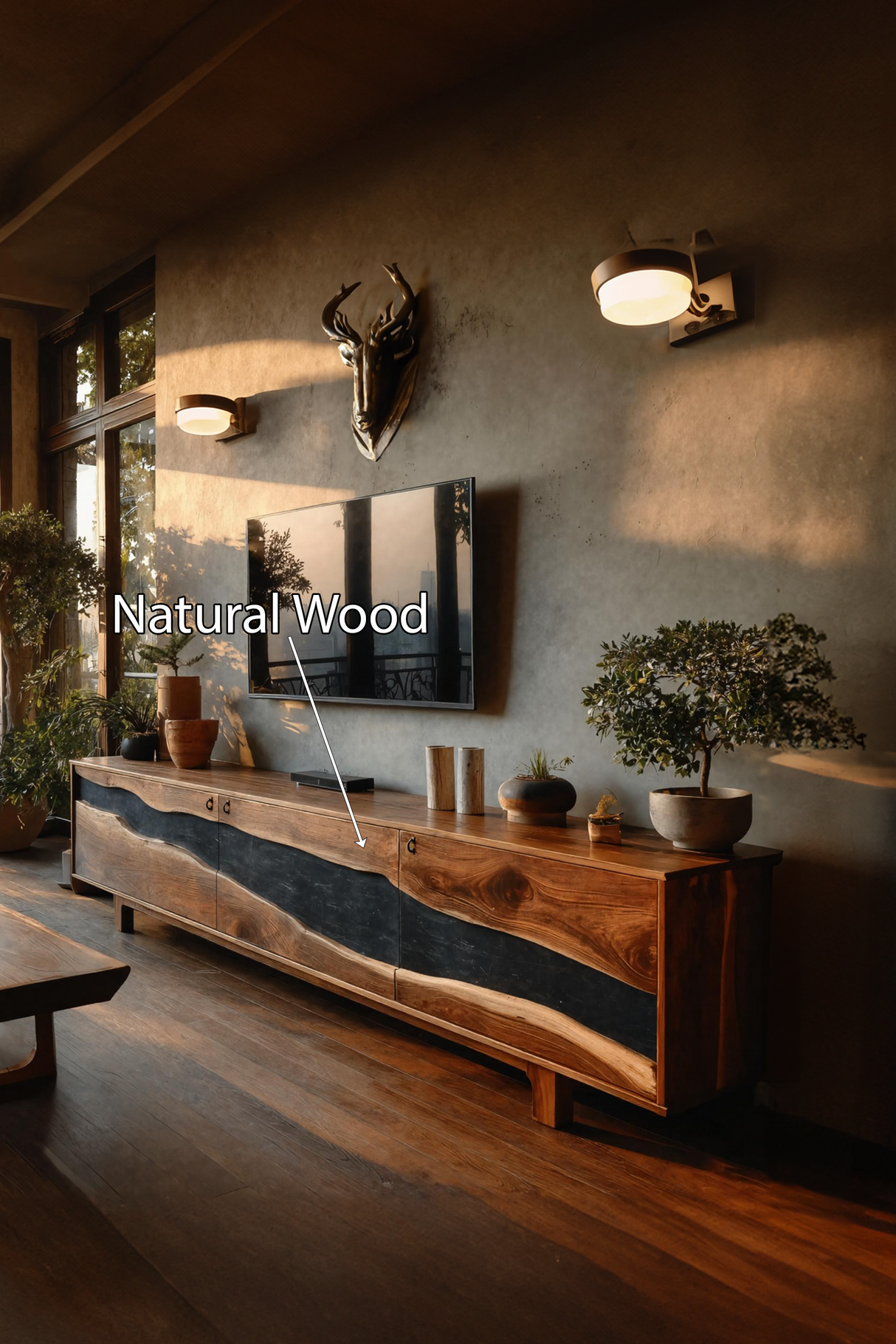 Modern Solid Wood TV Unit For Living Room Decor