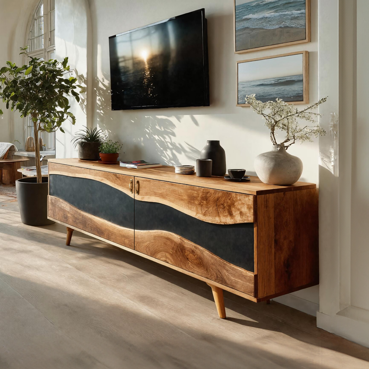 Modern Wooden Media Cabinet For Minimalist Home