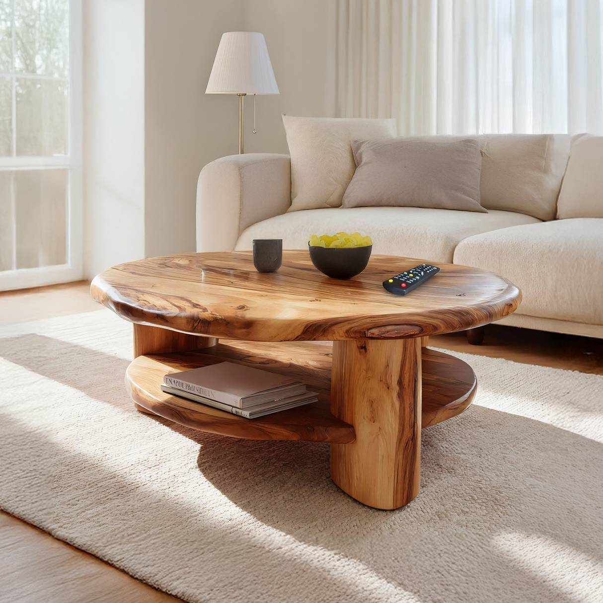 Mid Century Live Edge Low Table For Living Room Furniture Design