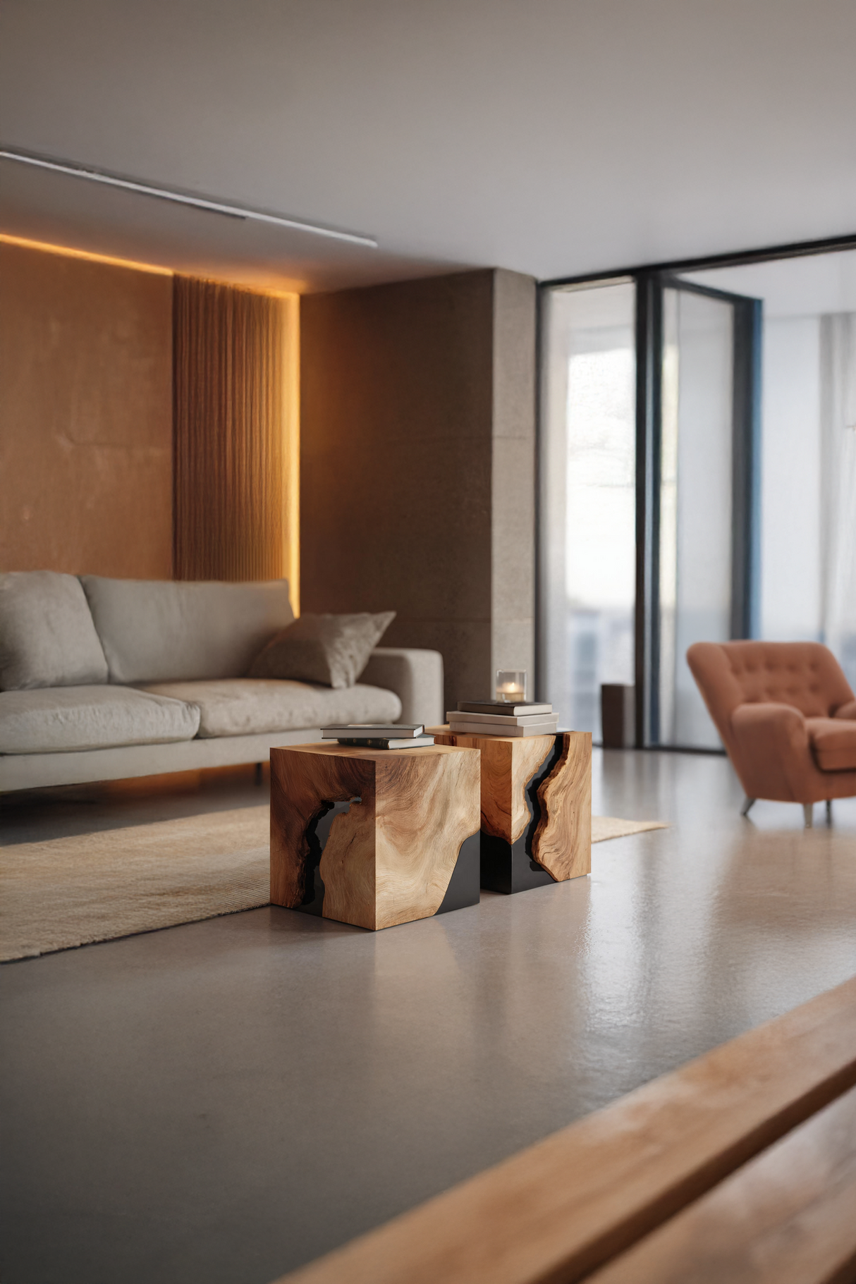 Modern Solid Wood Square Coffee Table For Home Style