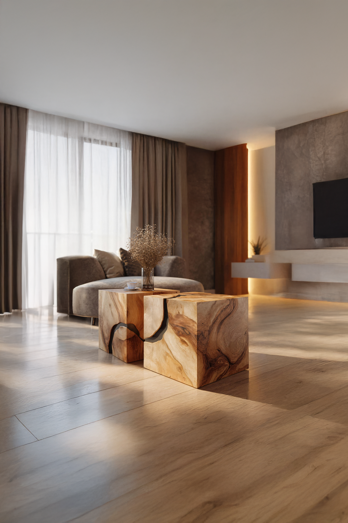 Farmhouse Wooden Square Coffee Table For Cozy Interiors