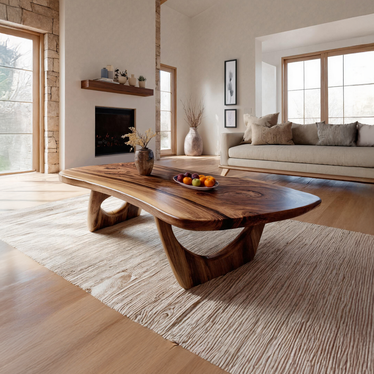 Rustic Solid Wood Coffee Table For Living Room Decor Ideas