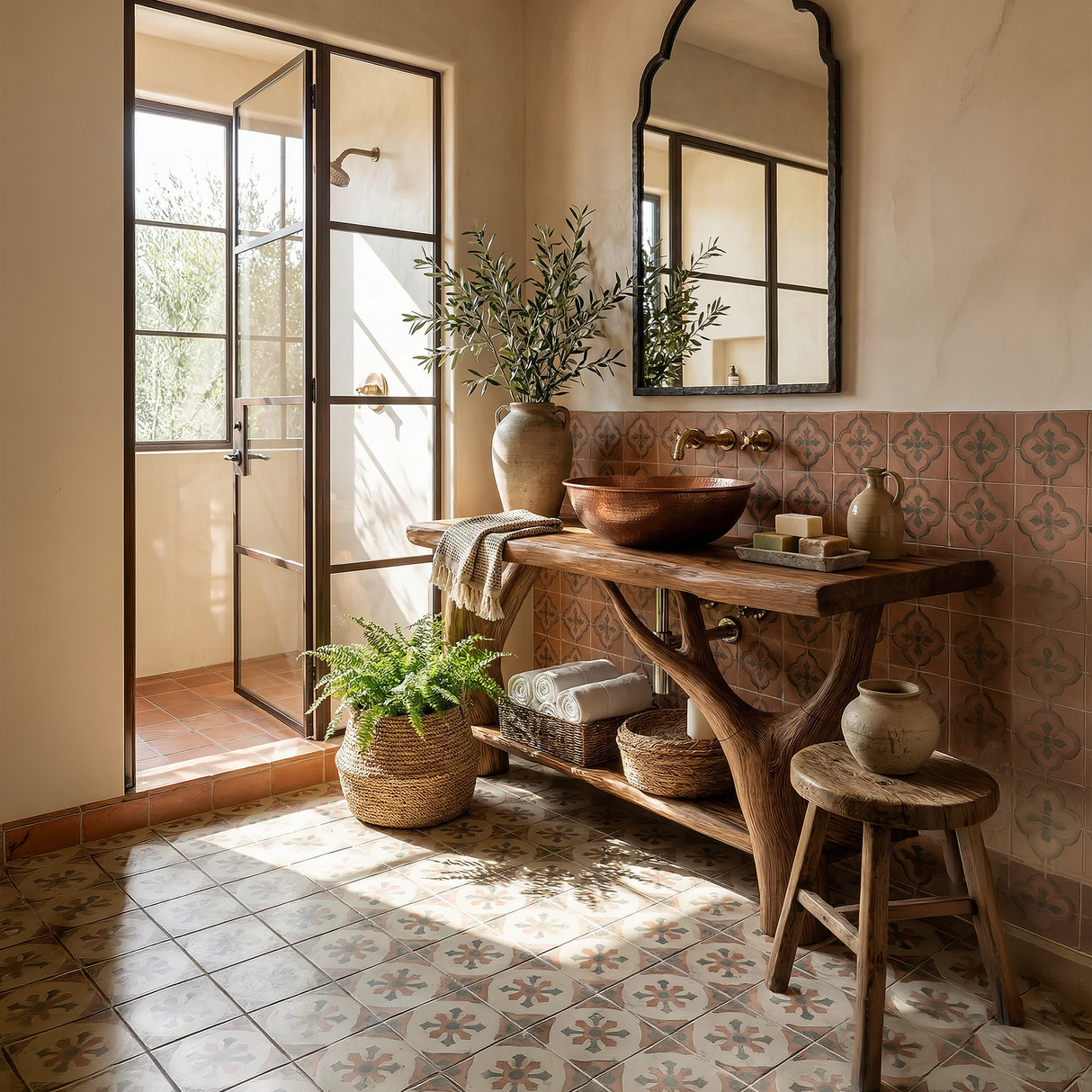 Farmhouse Solid Wood Bathroom Vanity Organic Live Edge For Home Bath