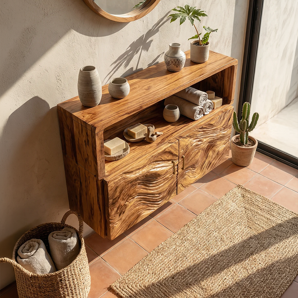 Rustic Live Edge Floating Shelf For Living Room Wall Decor Display