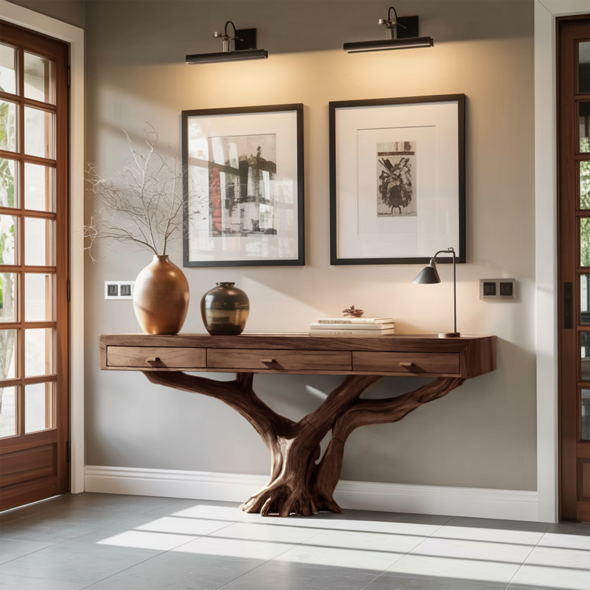 Handcrafted Solid Wood Dressing Table For Living Room Unique Style