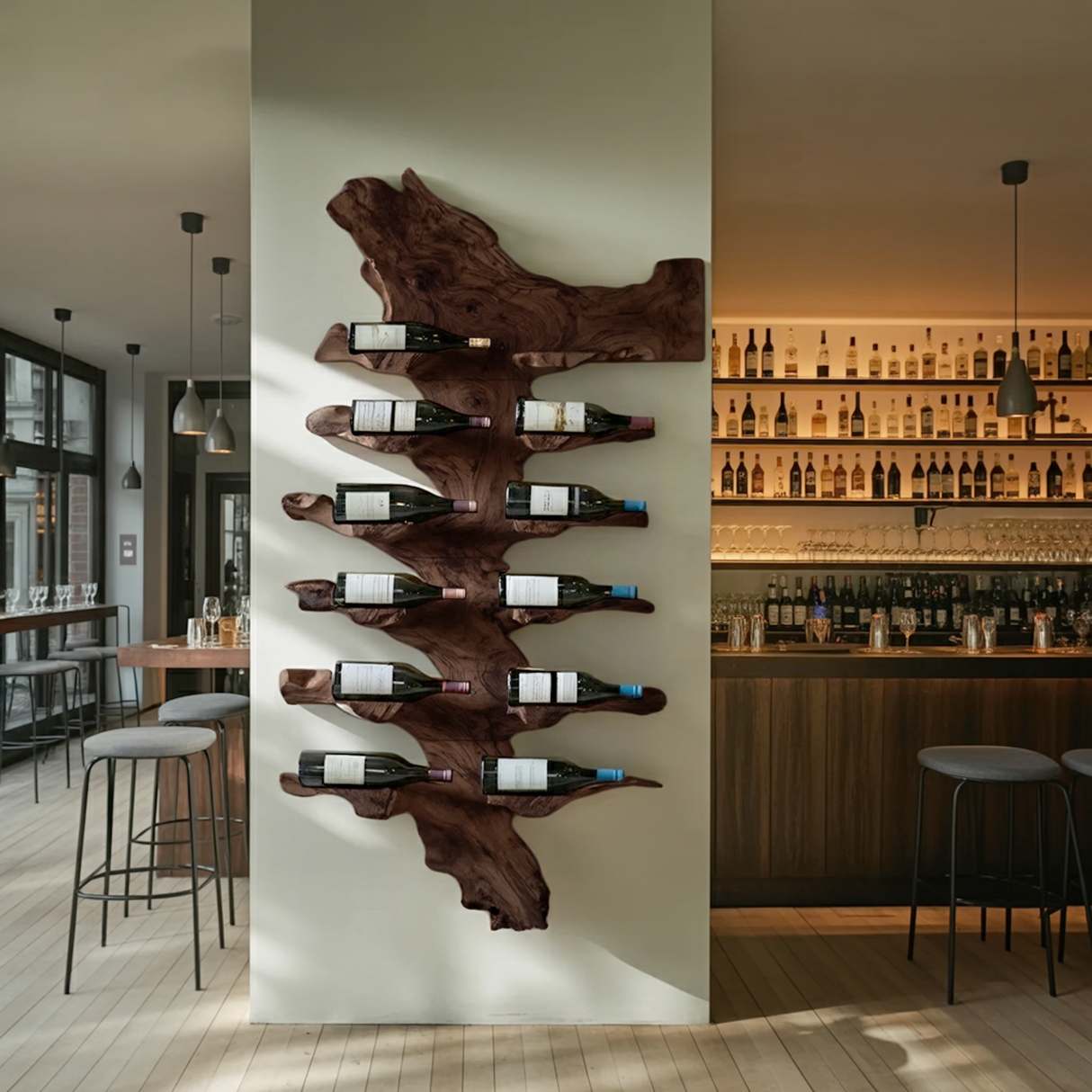 Handcrafted Live Edge Wine Holder For Luxury Furniture Decor