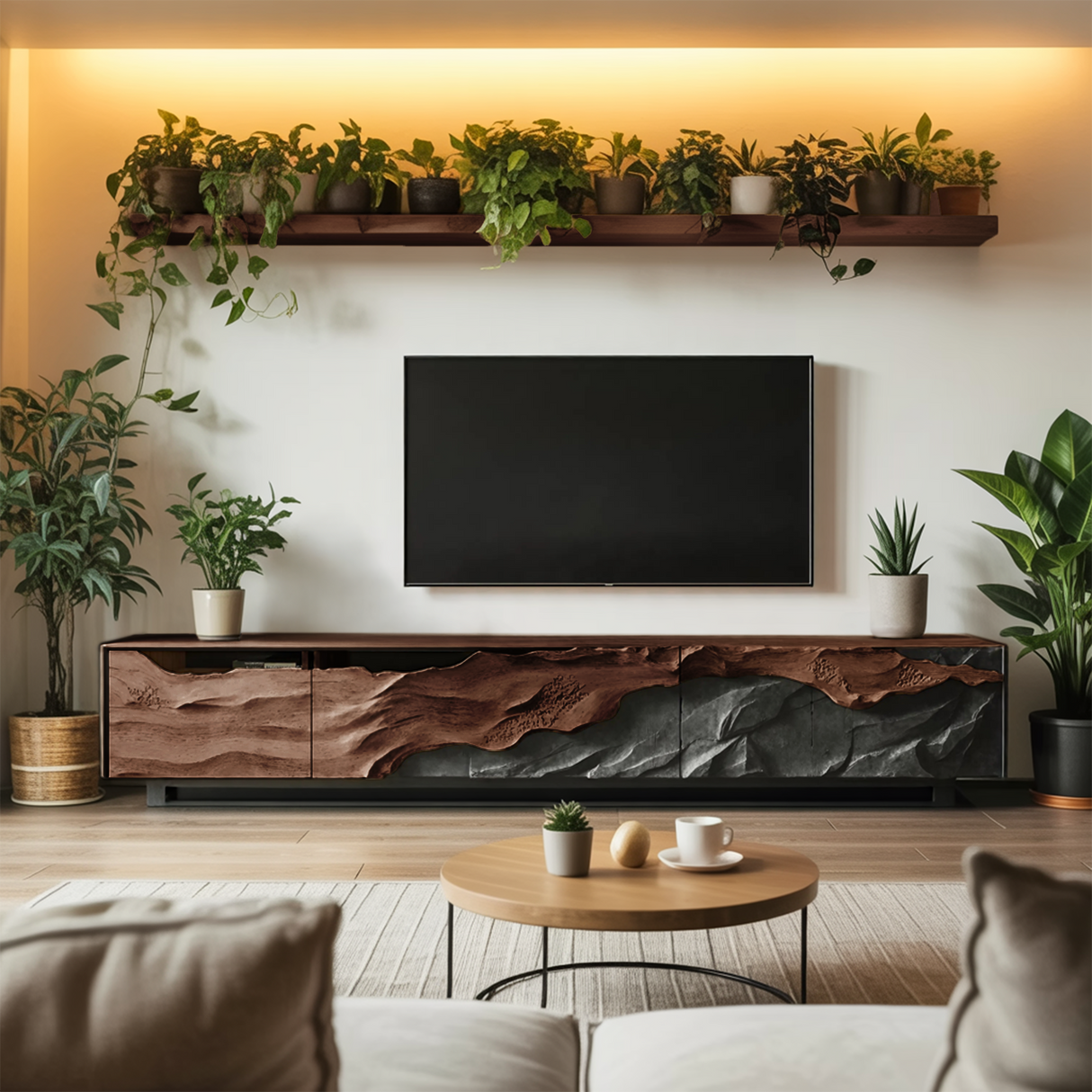 Mid Century TV Console For Modern Living Room