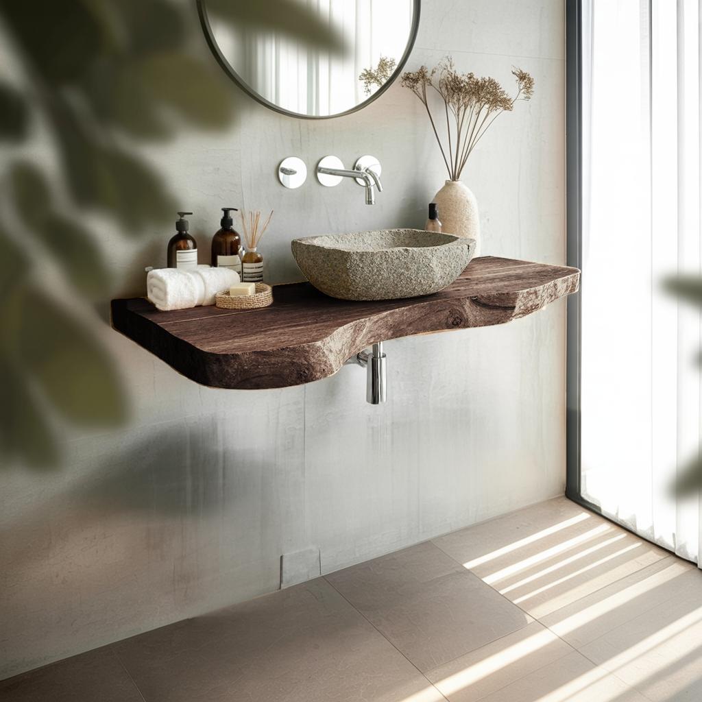 Rustic Live Edge Vanity For Modern Bathroom Designs