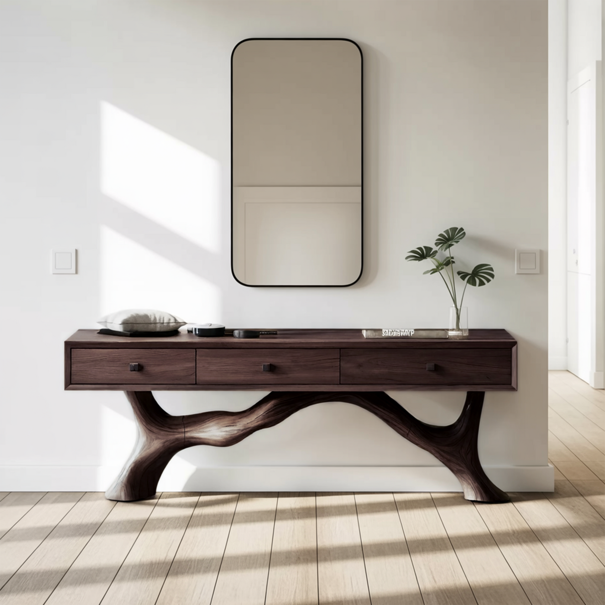 Handcrafted Live Edge Entryway Table For Entryway Rustic Style