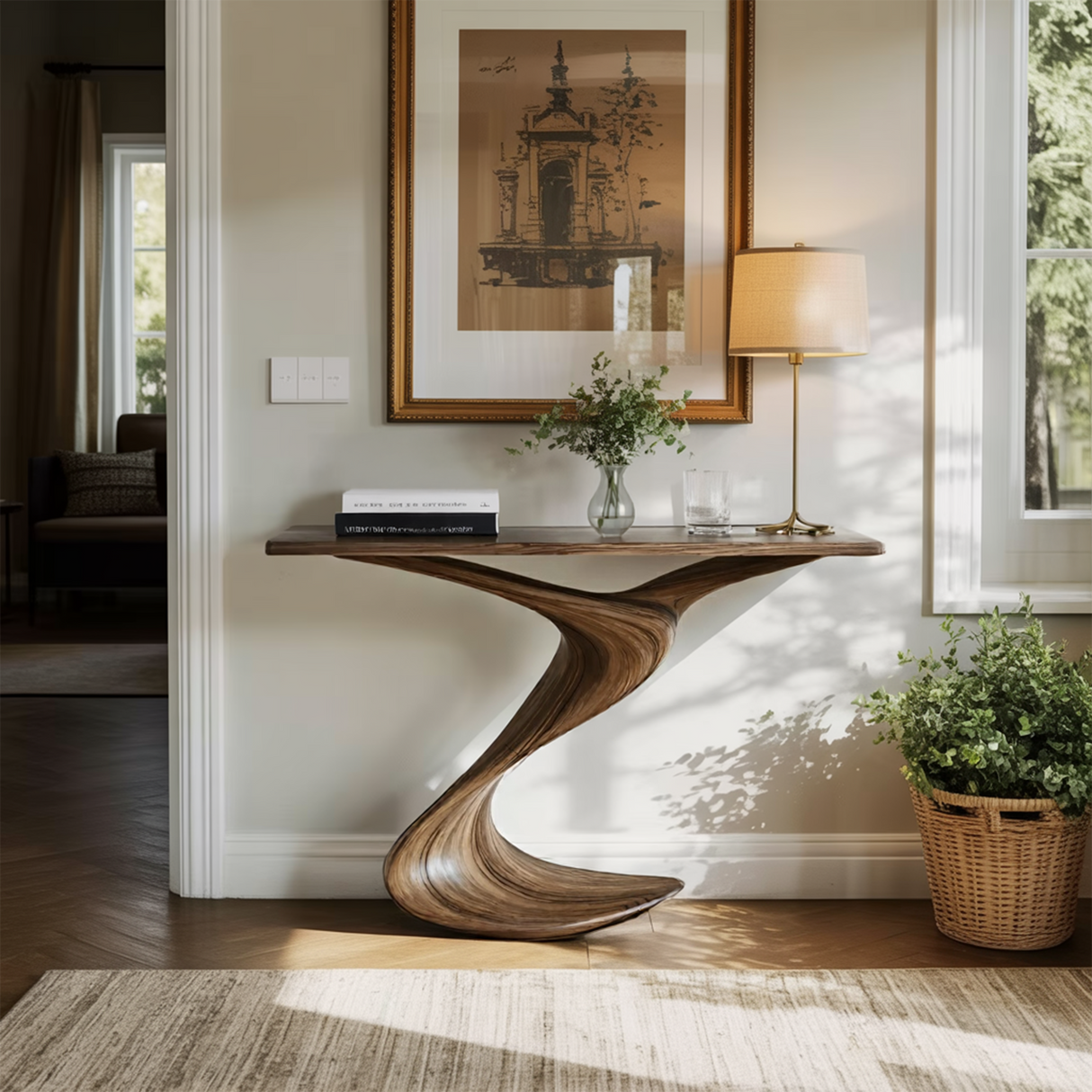 Rustic Console Table Entryway Design