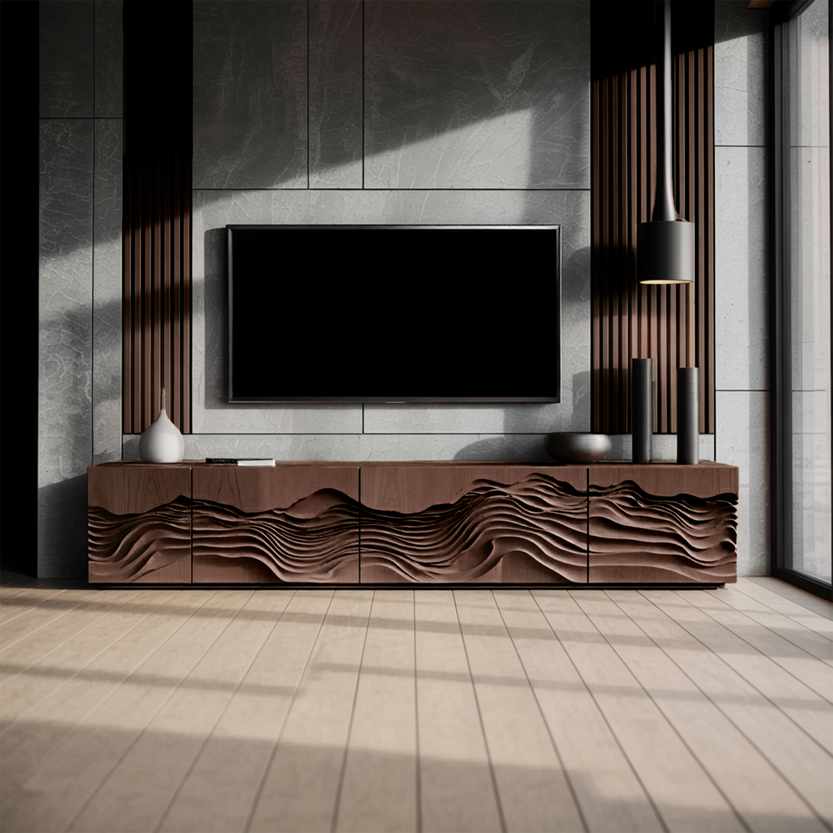 Mid Century TV Console Table For Living Room Design