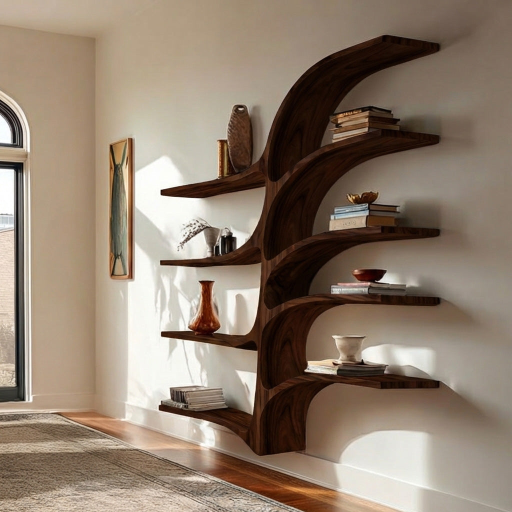 Farmhouse Style Wooden Wall Shelf For Living Room Decor