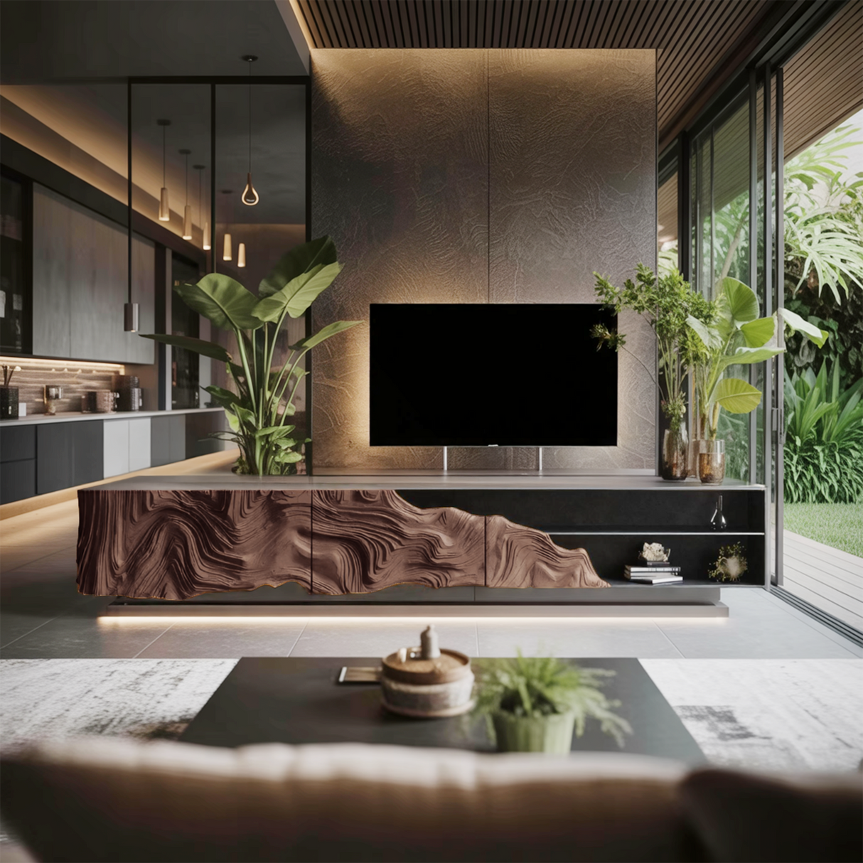 Handcrafted Rustic TV Stand For Entryway Setup