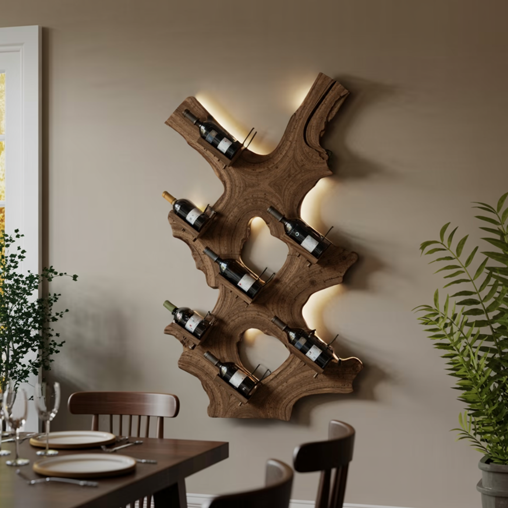Rustic Wine Stand For Living Room Wood Wine Storage