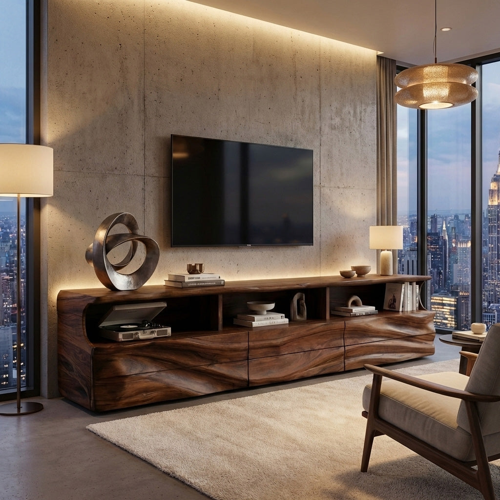 Modern Wooden TV Cabinet For Apartment Interior