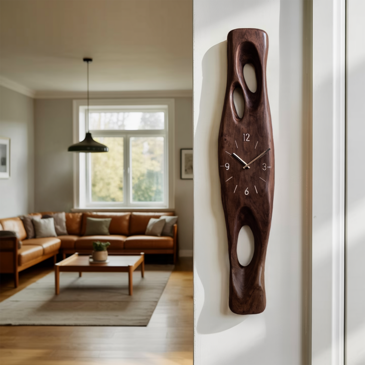 Minimalist Wall Clock Vertical Decor For Living Room