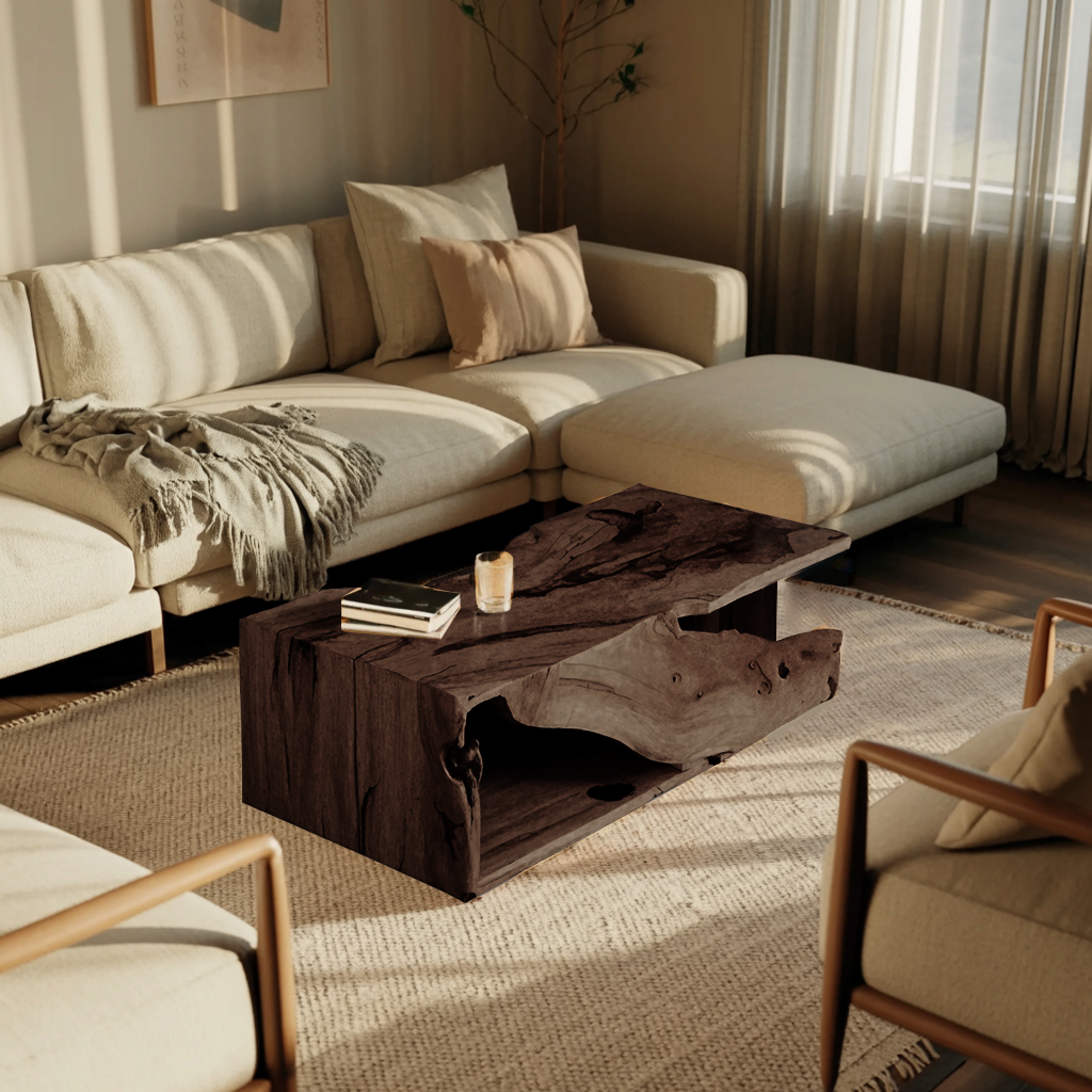 Modern Organic Live Edge Coffee Table For Living Room