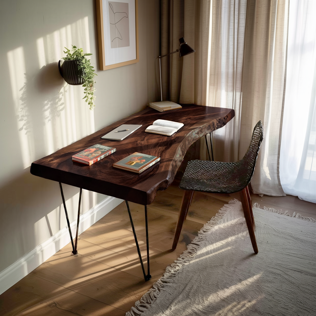 Handcrafted Live Edge Desk For Living Room Style