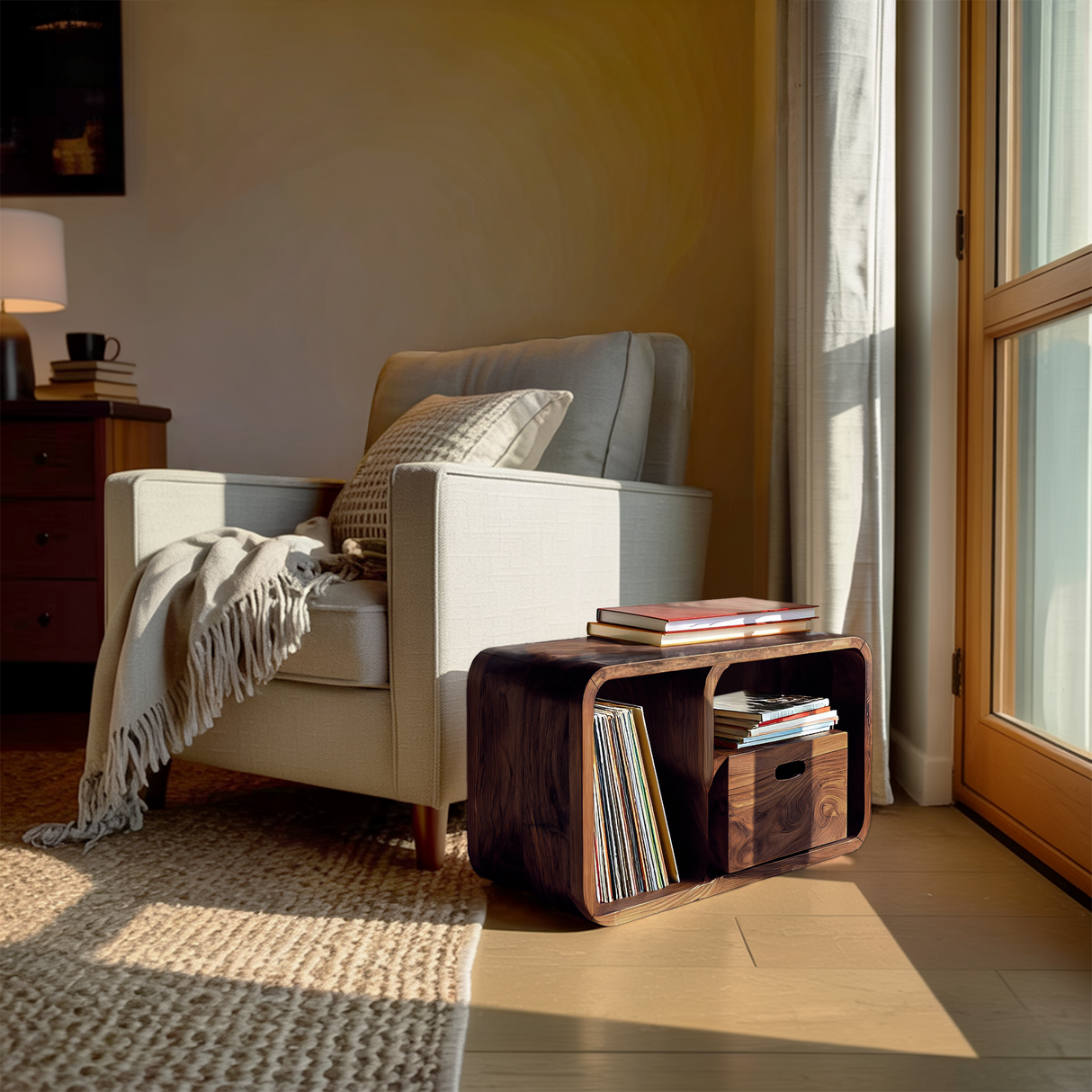 Modern Minimal Wooden Side Table For Living Room