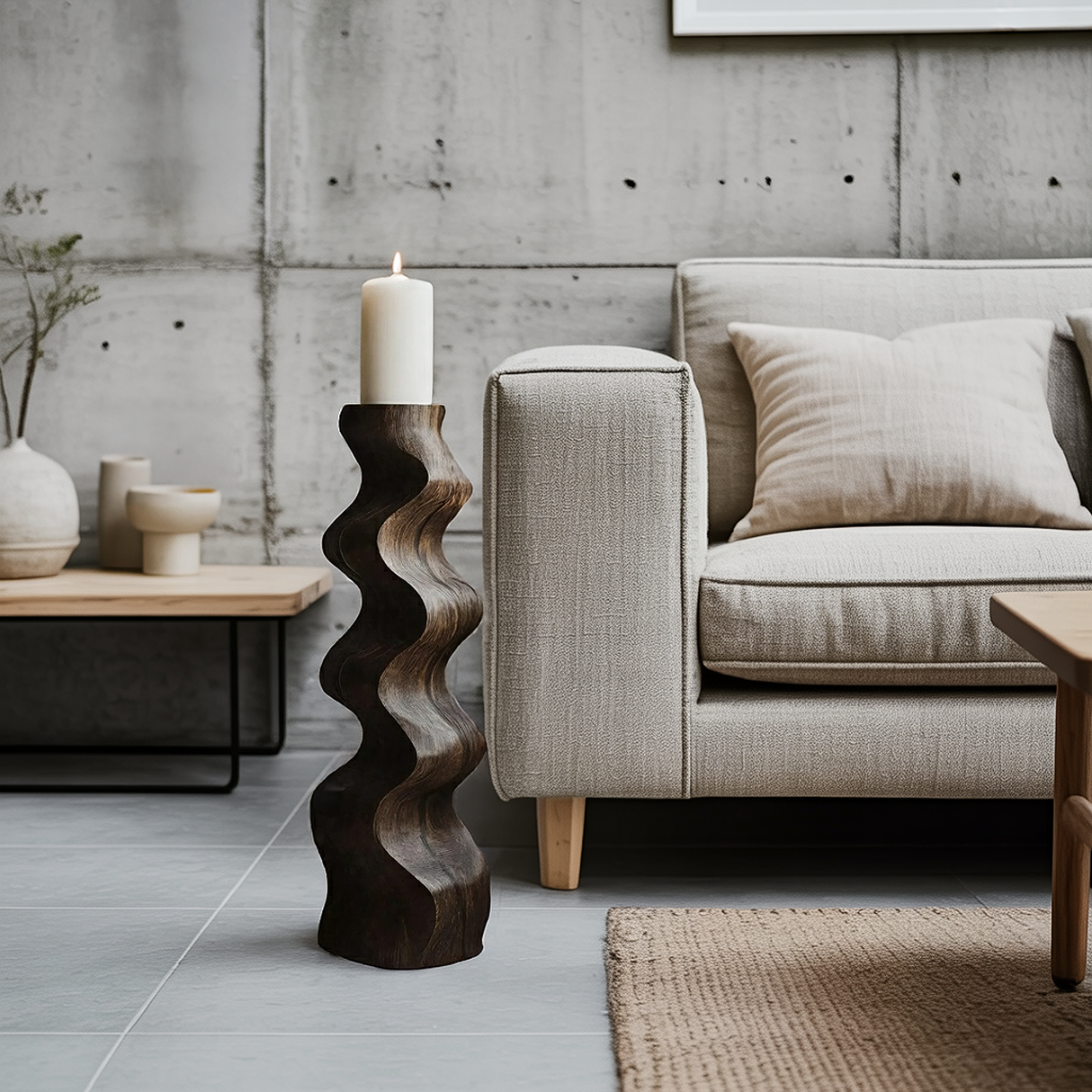 Handcrafted Candle Stand For Furniture Accent Display