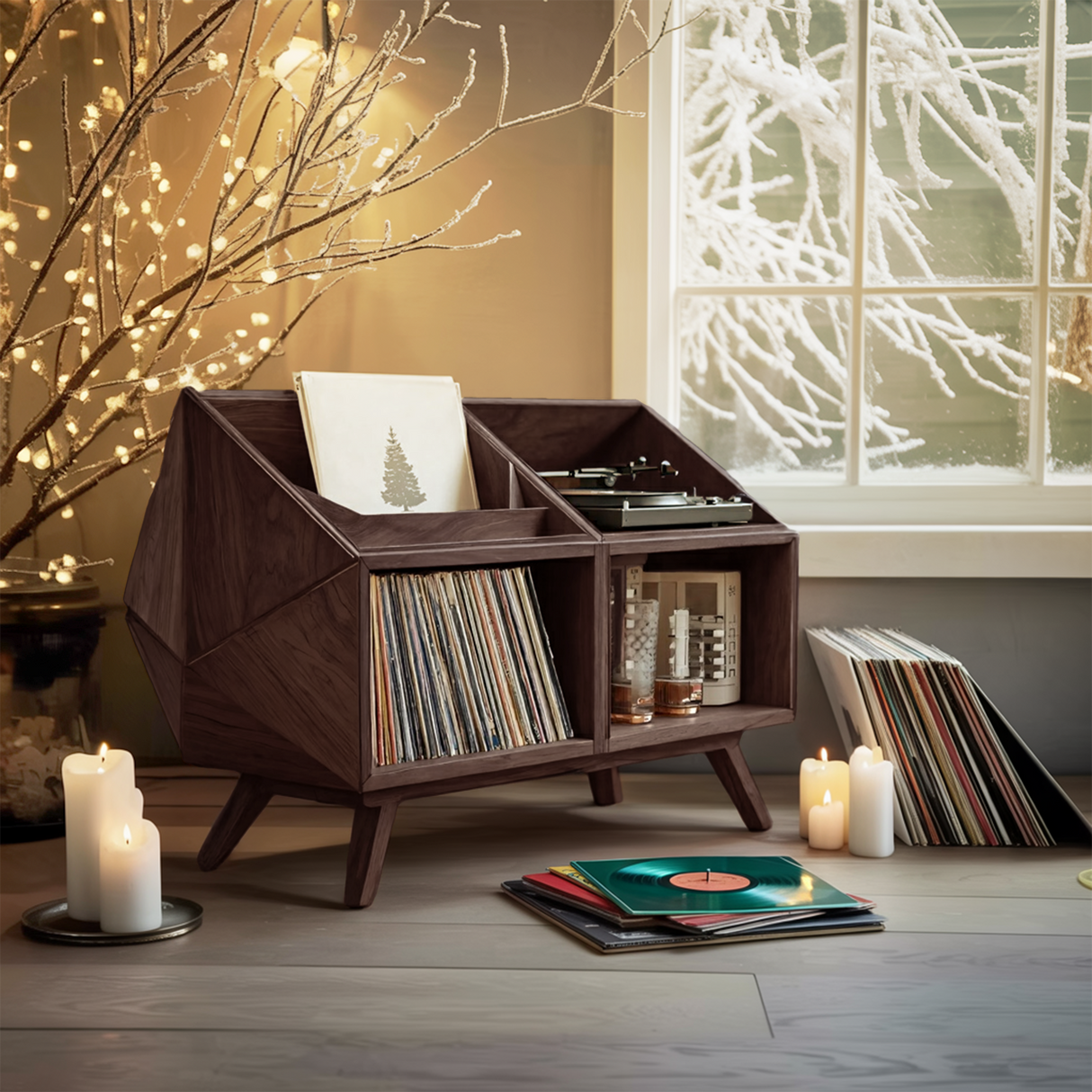 Modern Record Stand For Living Room Vinyl Storage Christmas