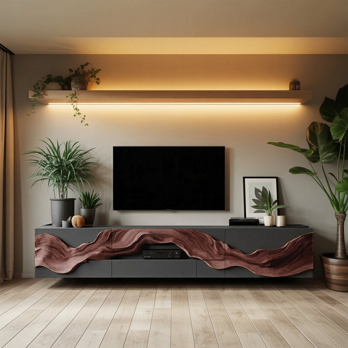 Handcrafted Wooden TV Cabinet For Furniture Decor