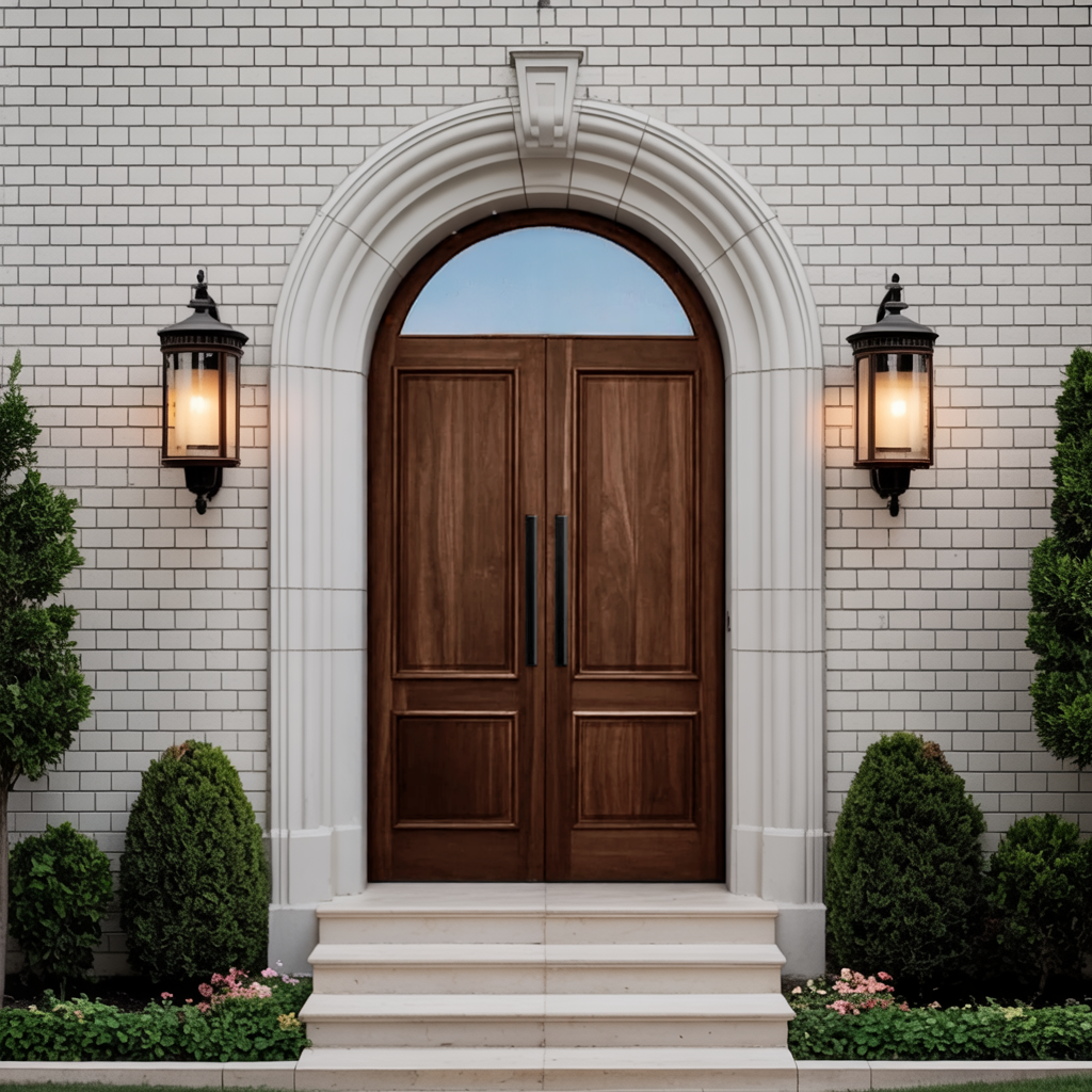 Modern Arched Entry Door For Minimalist Contemporary Home