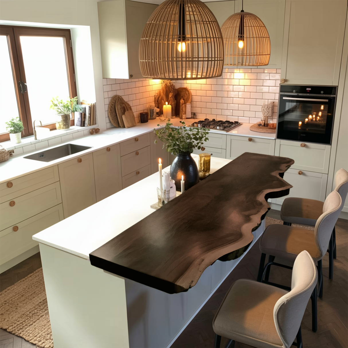 Live Edge Kitchen Island Countertop For Custom Kitchen Remodel Or Renovation