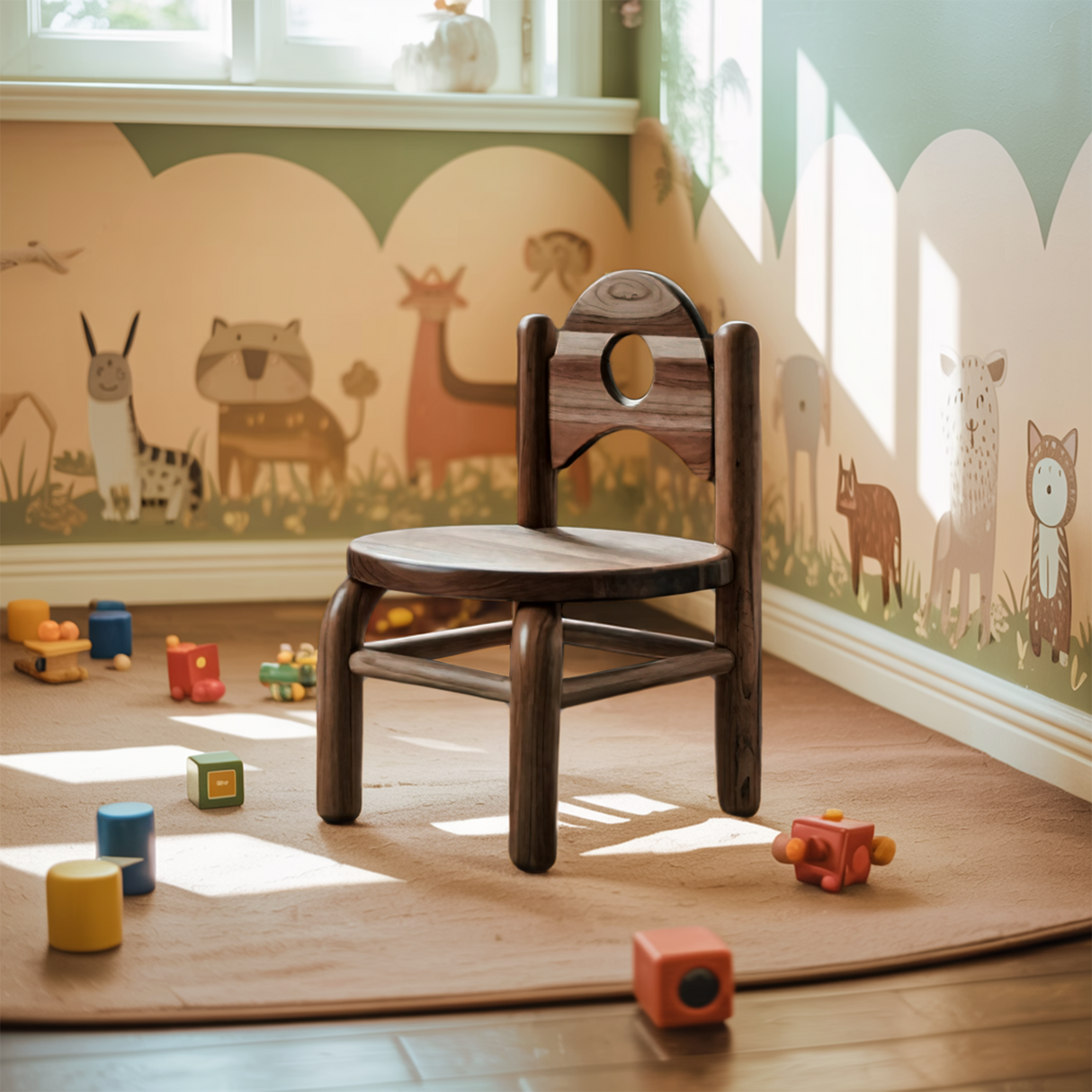 Montessori Toddler Chair With Round Backrest For Playroom Preschool And Nursery