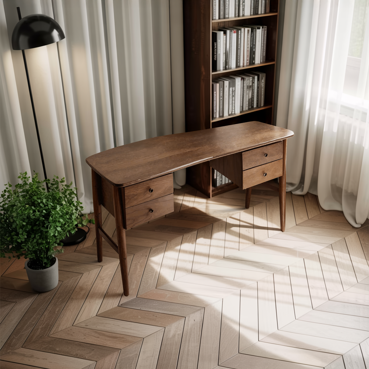 Mid Century Writing Desk For Bedroom Workspace Or Study Nook