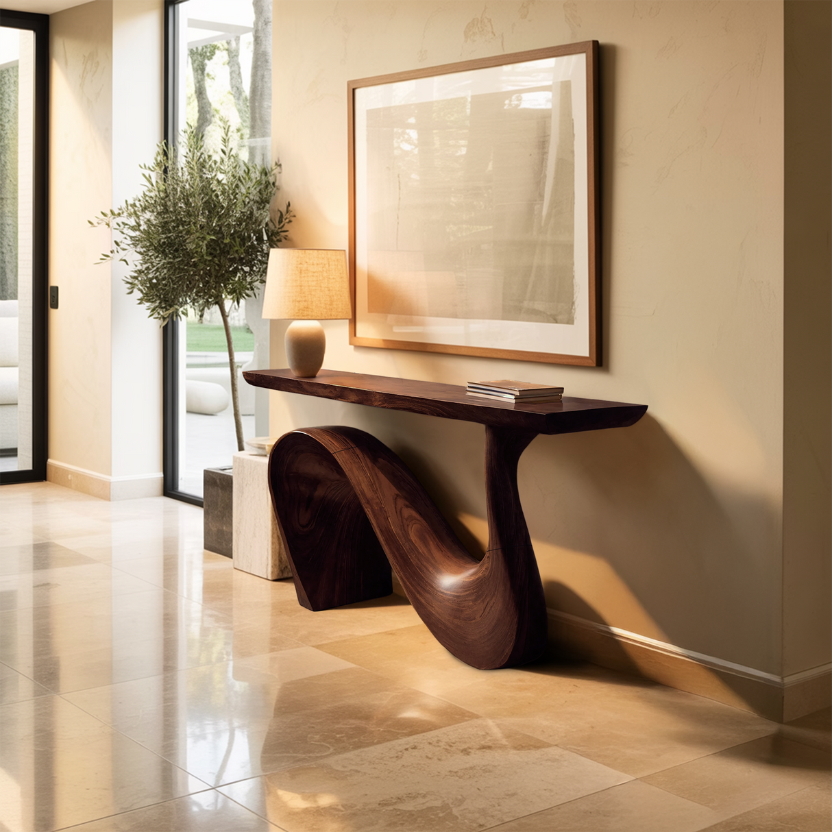 Modern Solid Wood Console Table For Living Room And Entryway Design