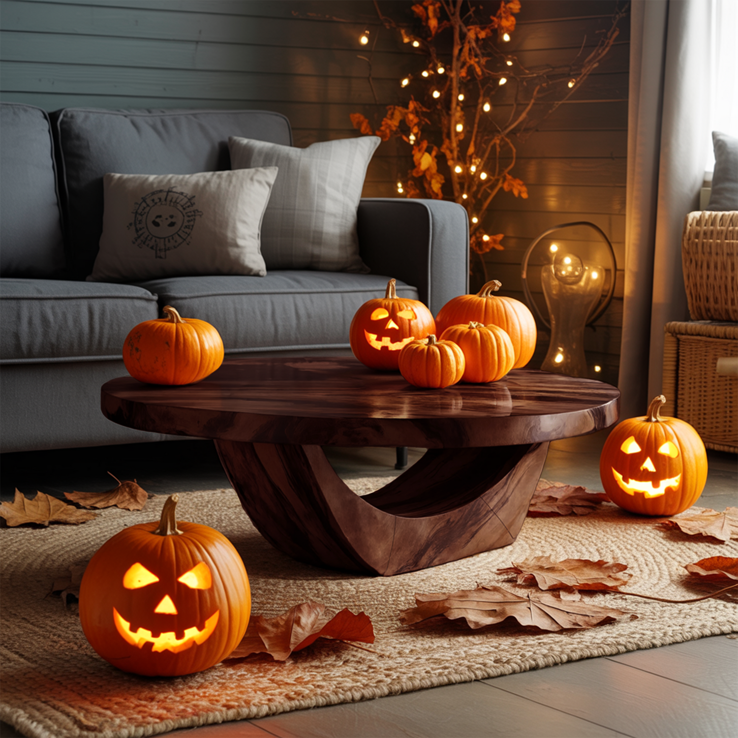 Modern Solid Wood Coffee Table For Living Room Ghostly Halloween