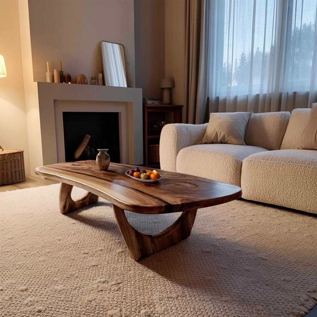 Rustic Solid Wood Coffee Table For Living Room Decor Ideas