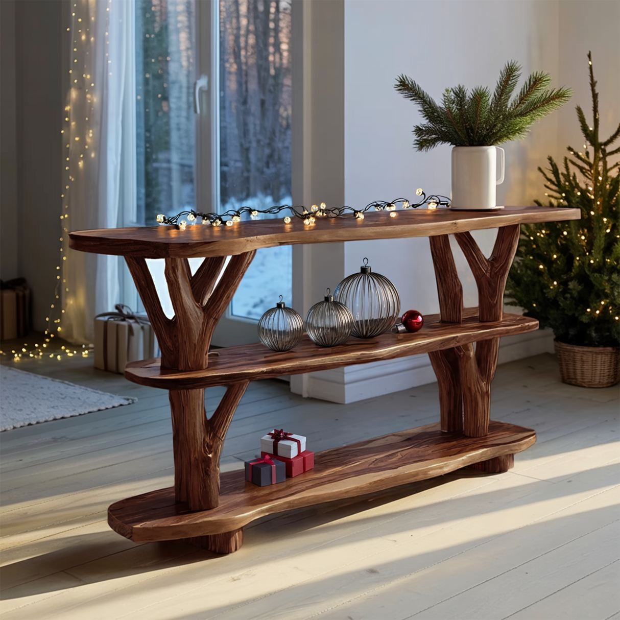 Modern Live Edge Entryway Table For Furniture Decor Holiday Gift Decoration