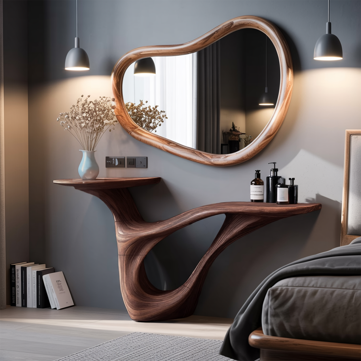 Mid Century Solid Wood Vanity For Furniture Decor Space