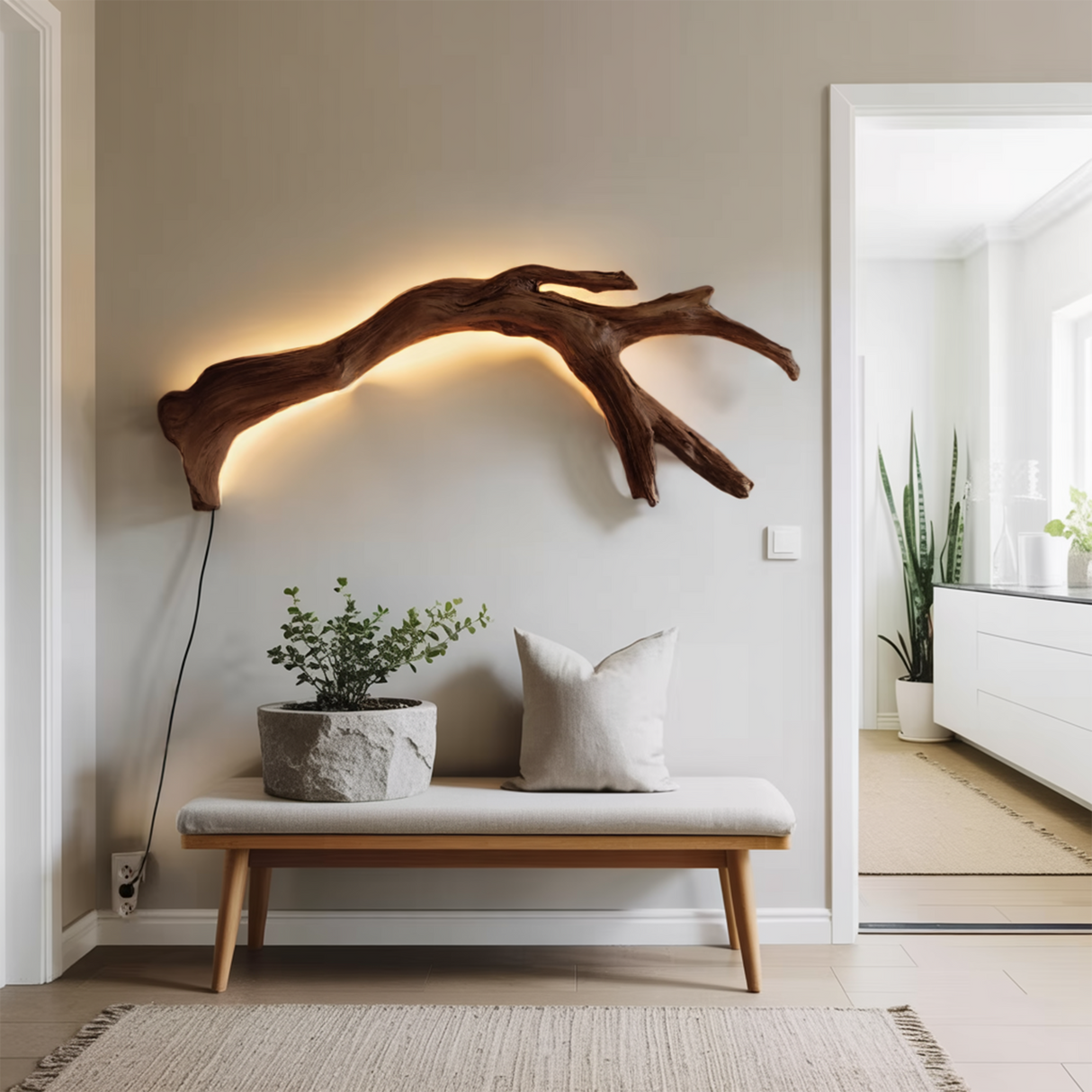 Modern Organic Branch LED Wall Lamp For Bedroom