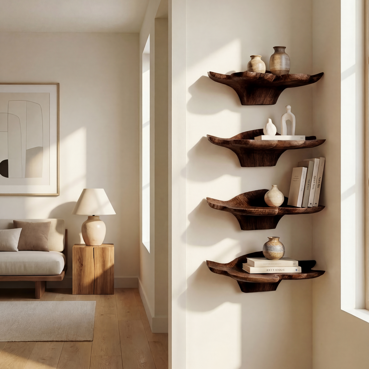 Mid Century Leaf Wall Shelf Office Wall Decor Display