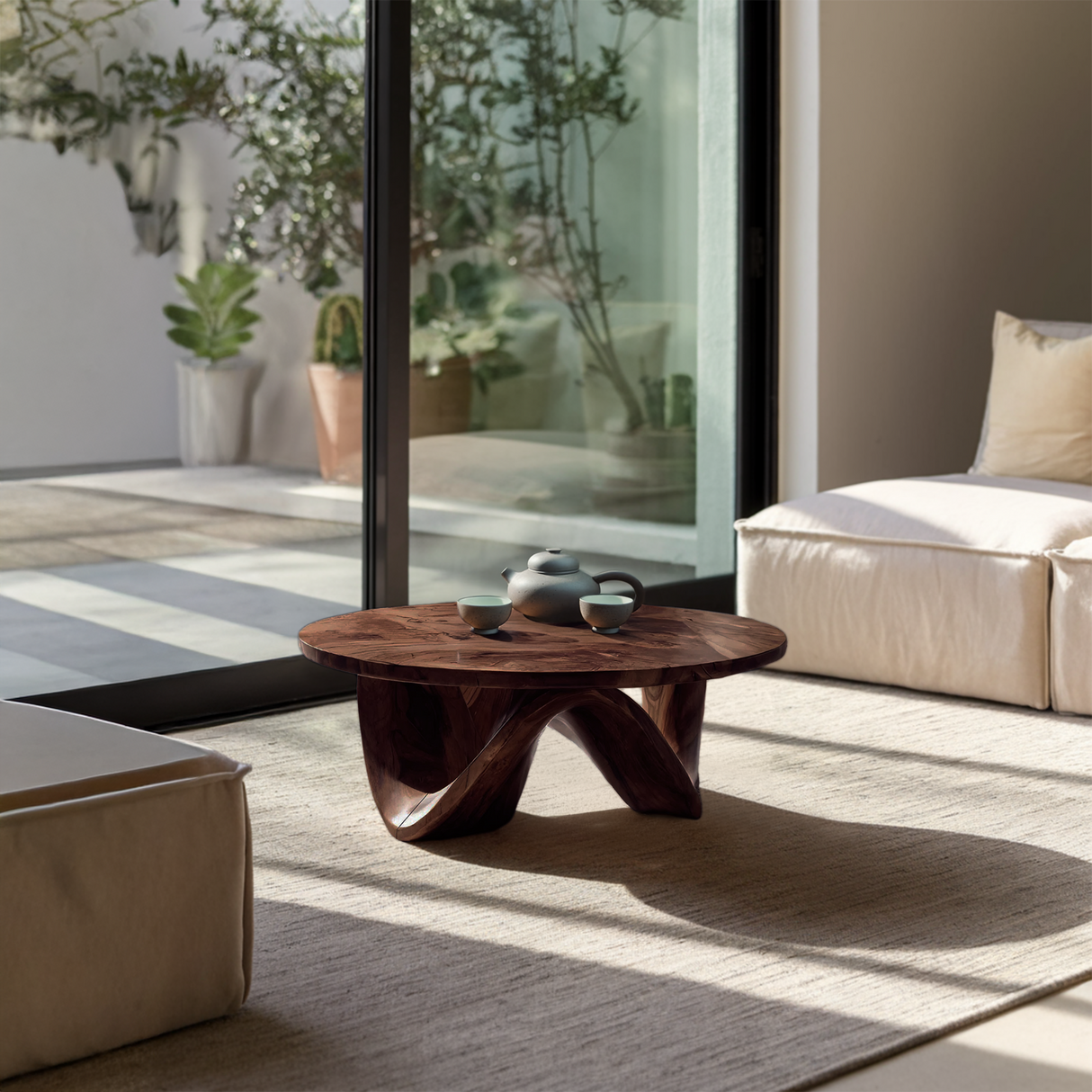 Handcrafted Coffee Table Flow Legs For Living Room Decor