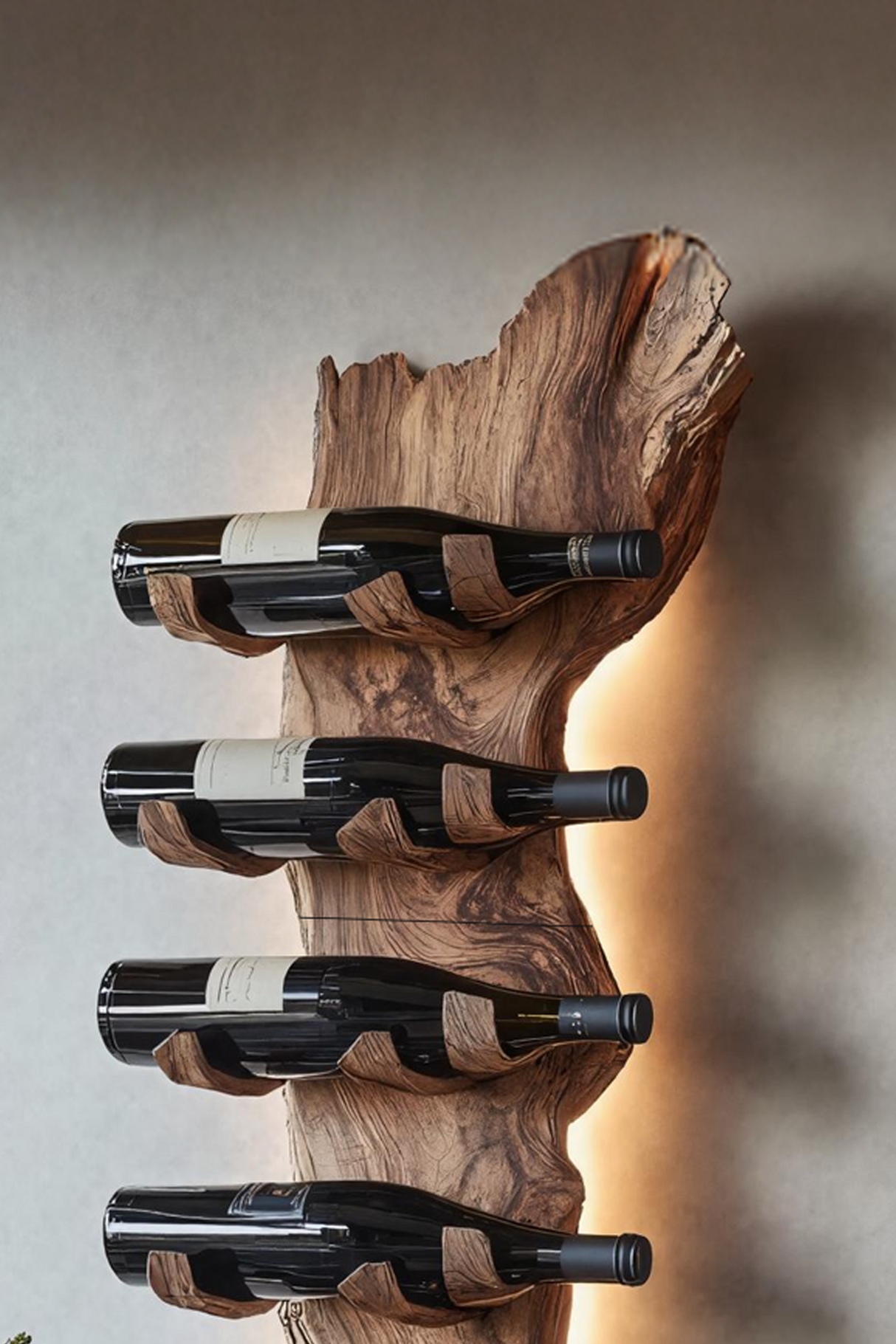 Farmhouse Solid Wood Wine Rack For Rustic Entryway Design